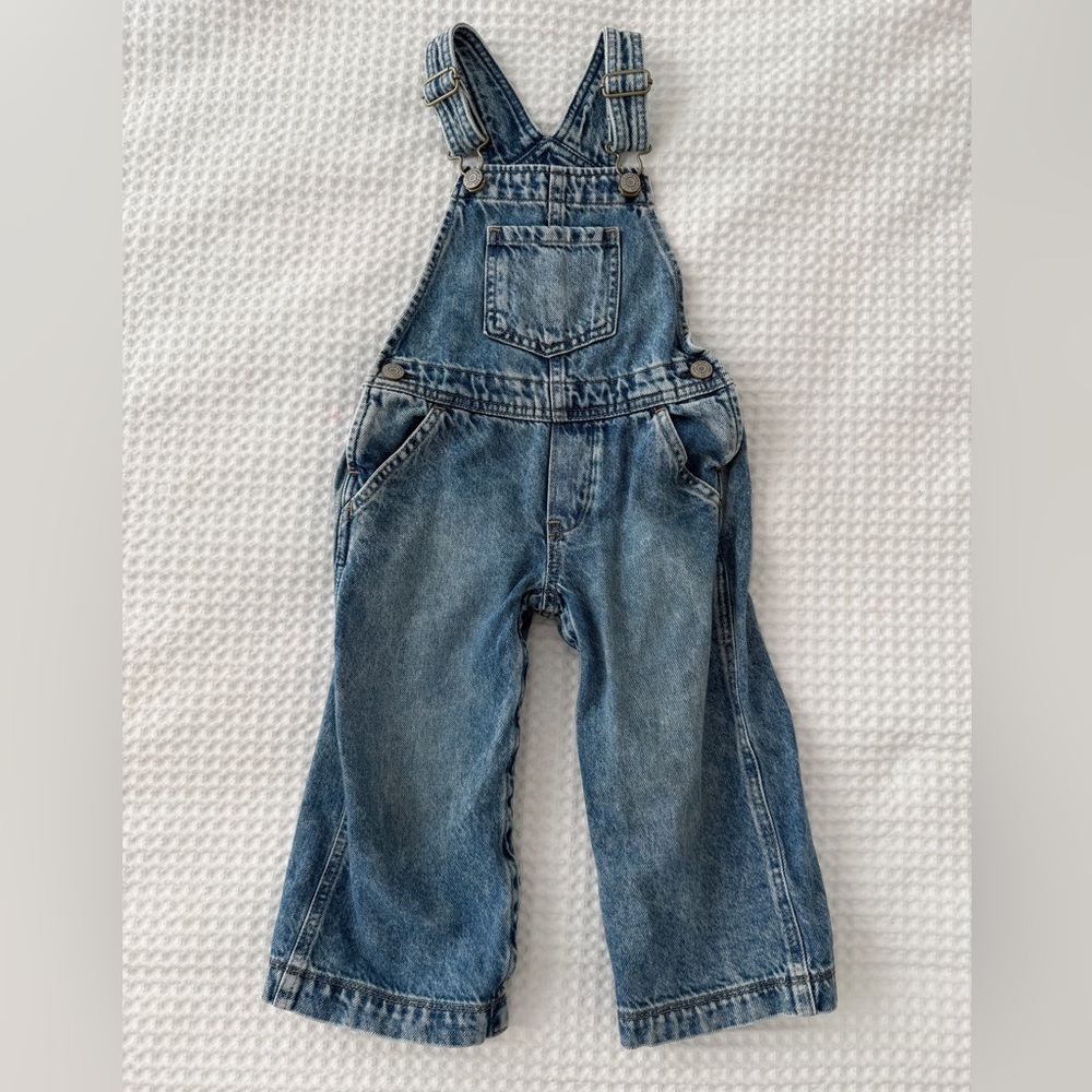 Baby Gap Wide Leg Denim Overalls 3T Toddler Girl